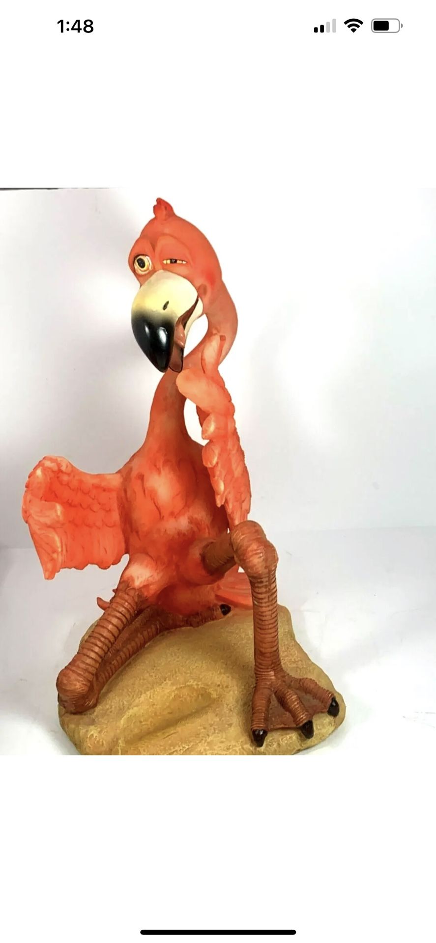 VTG DRUNK FLAMINGO WINE BOTTLE HOLDER,STATU SIZE 12 INCH IMPORTED