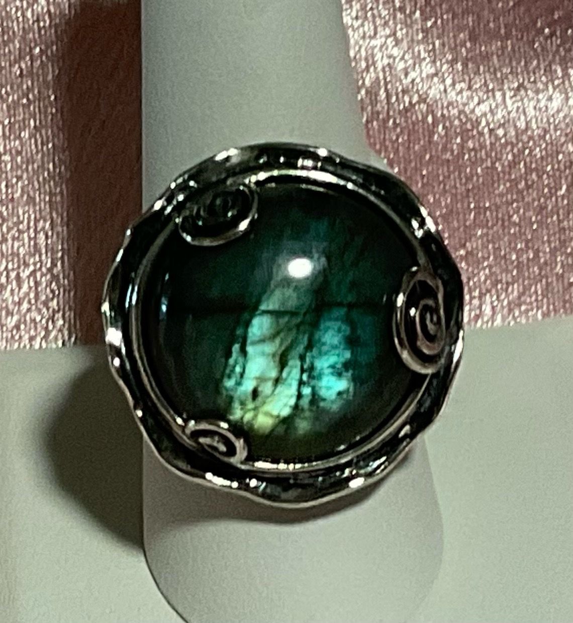 Sterling Silver & Labradorite Size 9 3/4 Ring