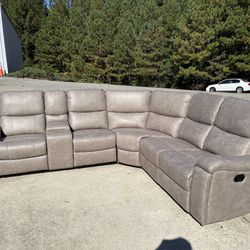 Brand New! Reclining Sectional With Hidden Storage And Cupholders 
