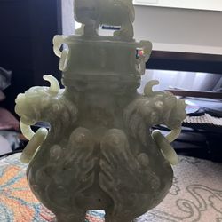  Chinese Jade Censer/Xianglu With Dandragons And Motifs