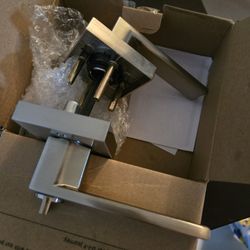 4 Brushed Nickel Door Handles.