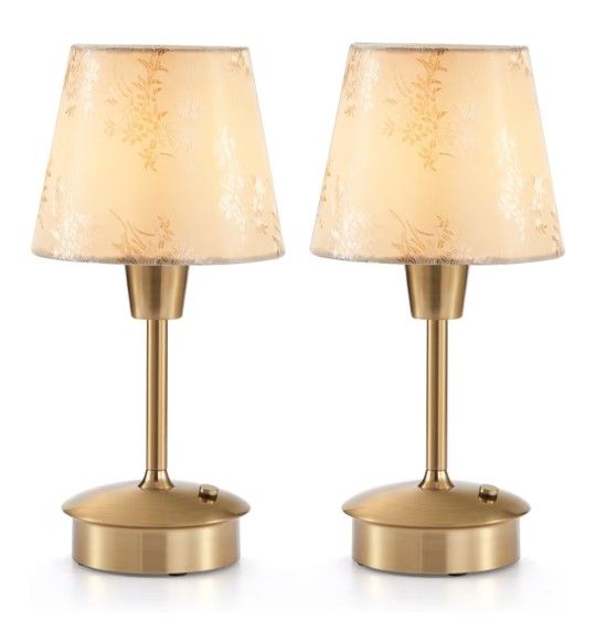 UMEXUS 2 Pack Small Cordless Table Lamp for Restaurant Dinner Table, 5200mAh Battery Operated Touch Lamps, Rechargeable Dimmable Portable Night Light