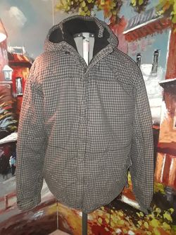 Men's Jacket Parker Puffer Size XL Hoodie H&M Coat Button and Zip Up