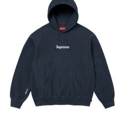 Supreme Navy Box Logo Hoodie XL