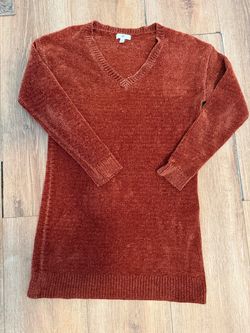 BP Rust Chenille V-Neck Sweater
