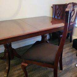 Antique Table And 3 Chairs