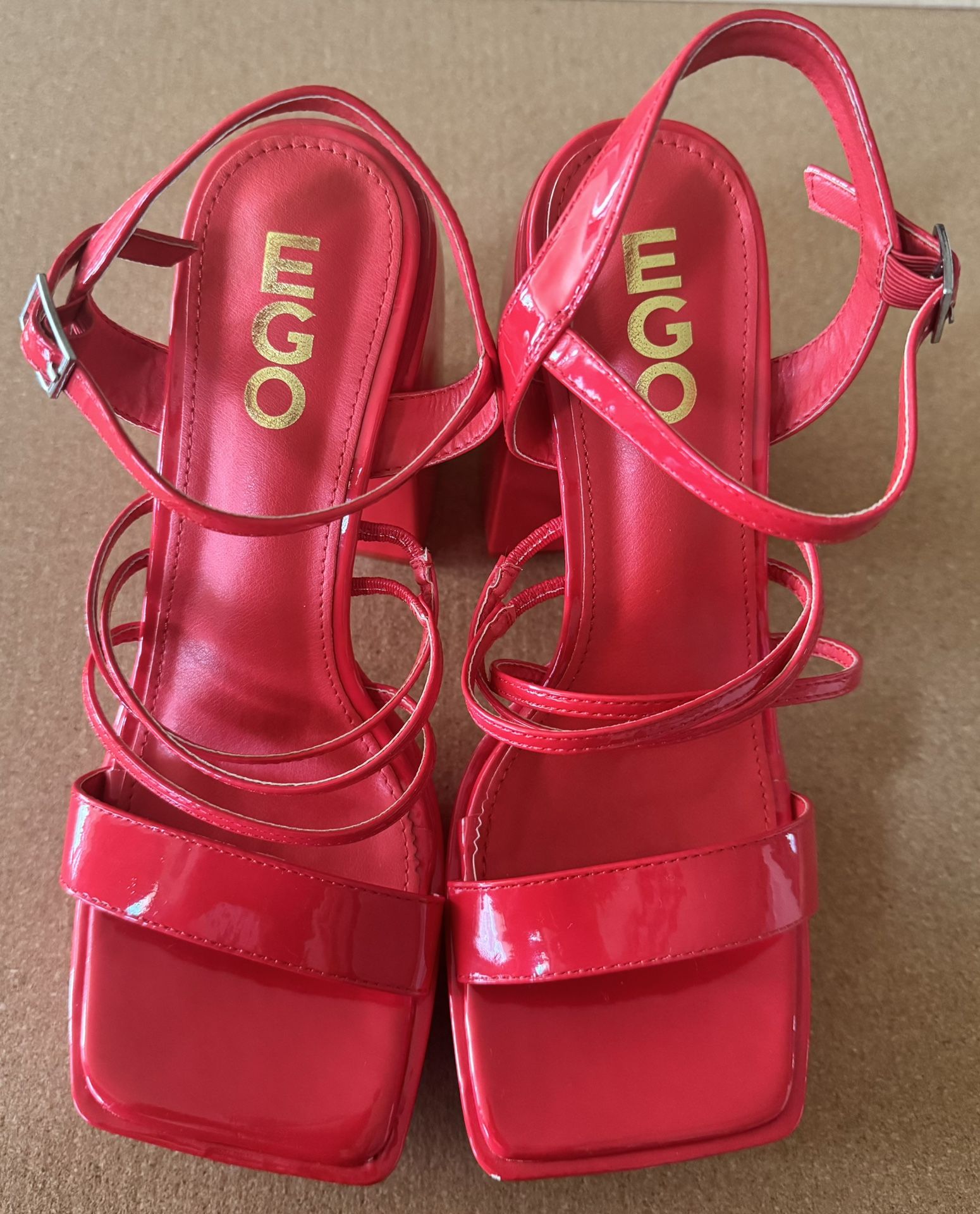 EGO Chunky Heeled Sandals(Red) Size 9