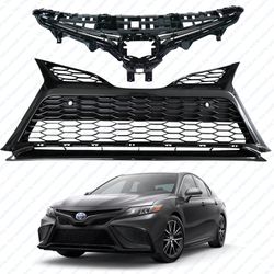 For 2021 2022 Toyota Camry SE XSE Upper Grille Lower Grille Honeycomb With Sensor Holes 