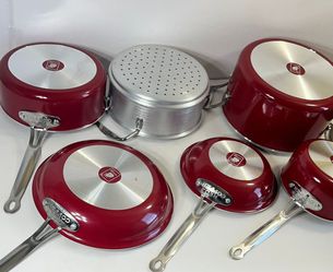  BulbHead Red Copper 10 PC Copper-Infused Ceramic Non-Stick  Cookware Set: Home & Kitchen