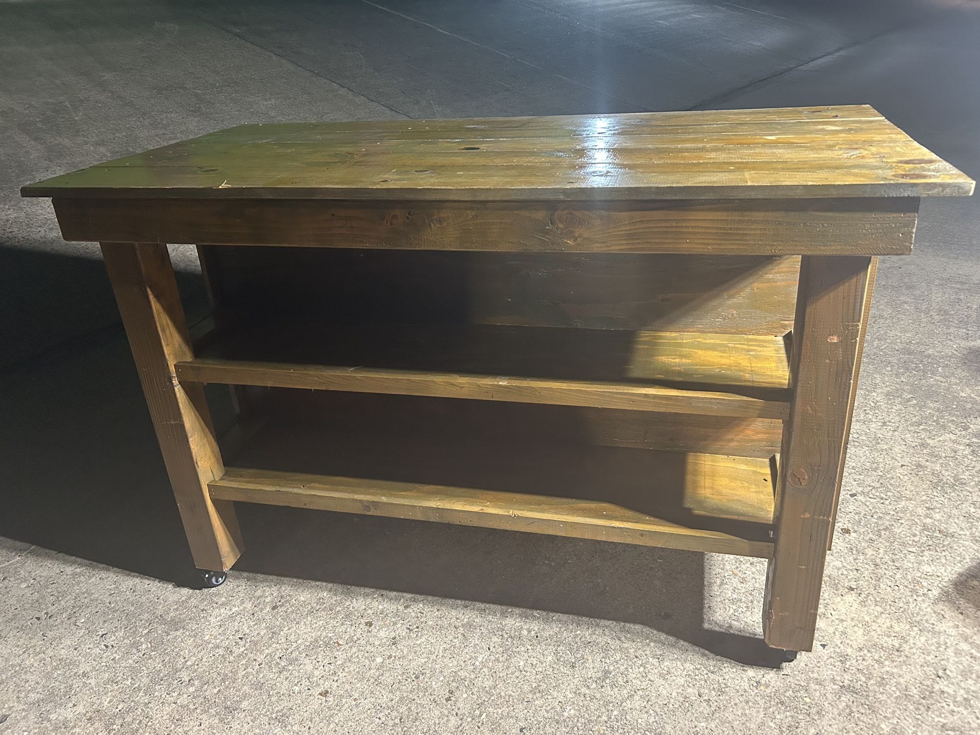 Custom Solid Wood Island Kitchen Table.