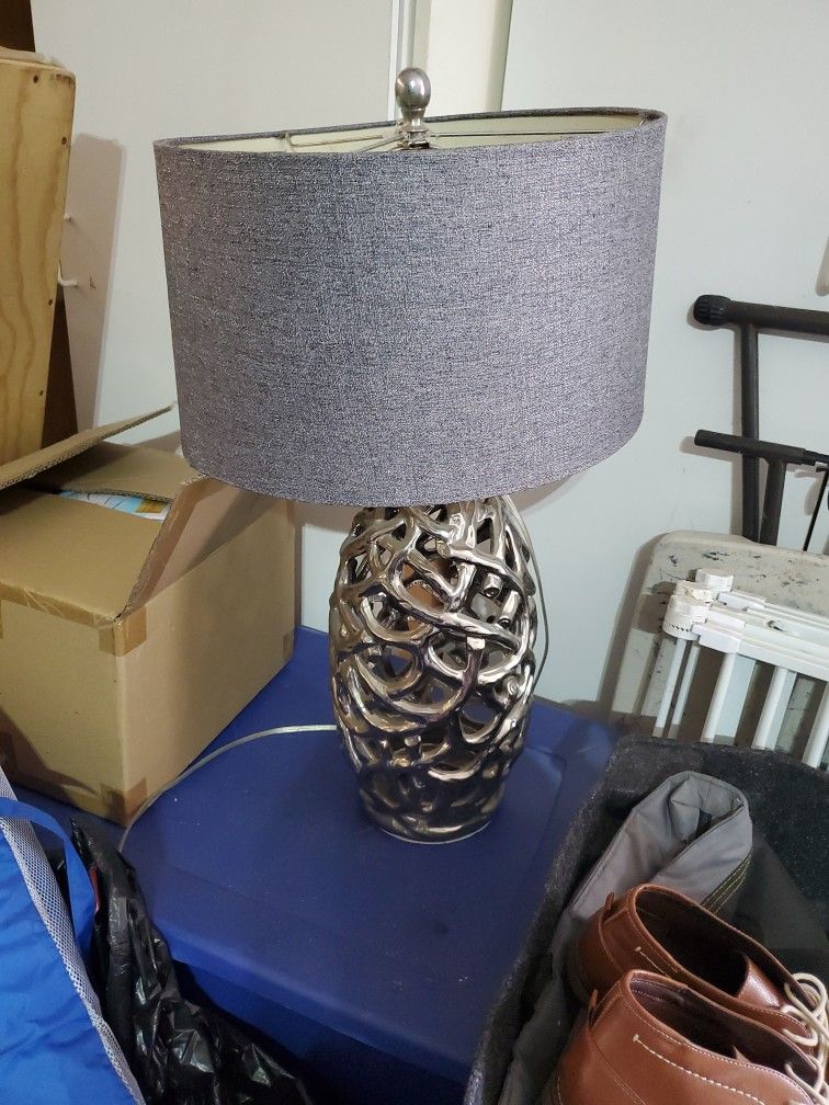 Silver And Grey Lamp