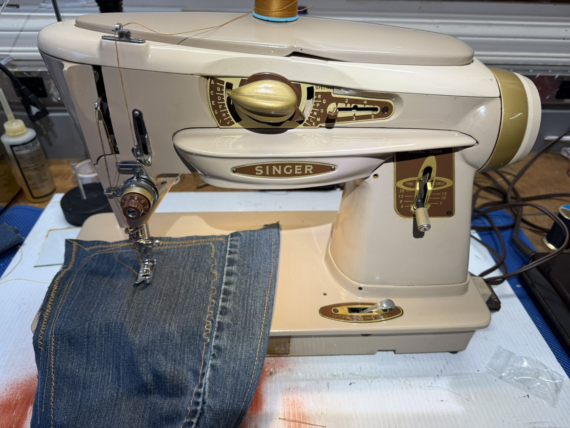 Restored Singer 500A Rocketeer Sewing Machine