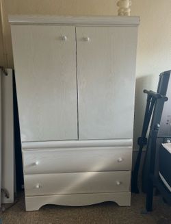 White dresser with shelves