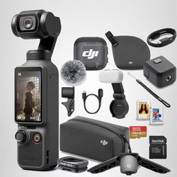 DJI Osmo Pocket 4 Creator Combo, Vlogging Cameras, 4K/240fps Vlog Camera, 3-Axis Stabilization, Active Track 7.0, Mic + Fill Light Included + 128GB Me