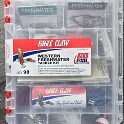 Eagle Claw Fresh Water Tackle Box Kit 98 Piece Brand New