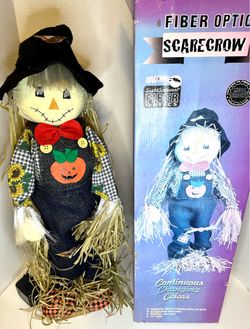 Vintage SightSational Fiber Optics “Fiber Optic Scarecrow” Halloween Decoration