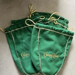 Crown Royal Apple Green Canadian Whiskey Whisky Bags Sacks (7 Qty)