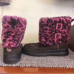 Ugg Short Boots, Size 9, Brown And Pink