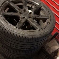 17 Inch 7 Spoke niche Gloss Black Rims 5 Lug Great 255 Tire Size Wheel All Same Size