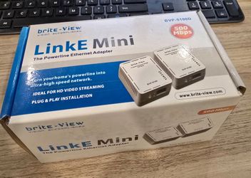 Powerline Ethernet Adapter 500 Mbps New in Box - LinkE Mini
