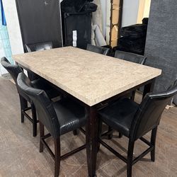 Real Stone Dinning Table with Chairs