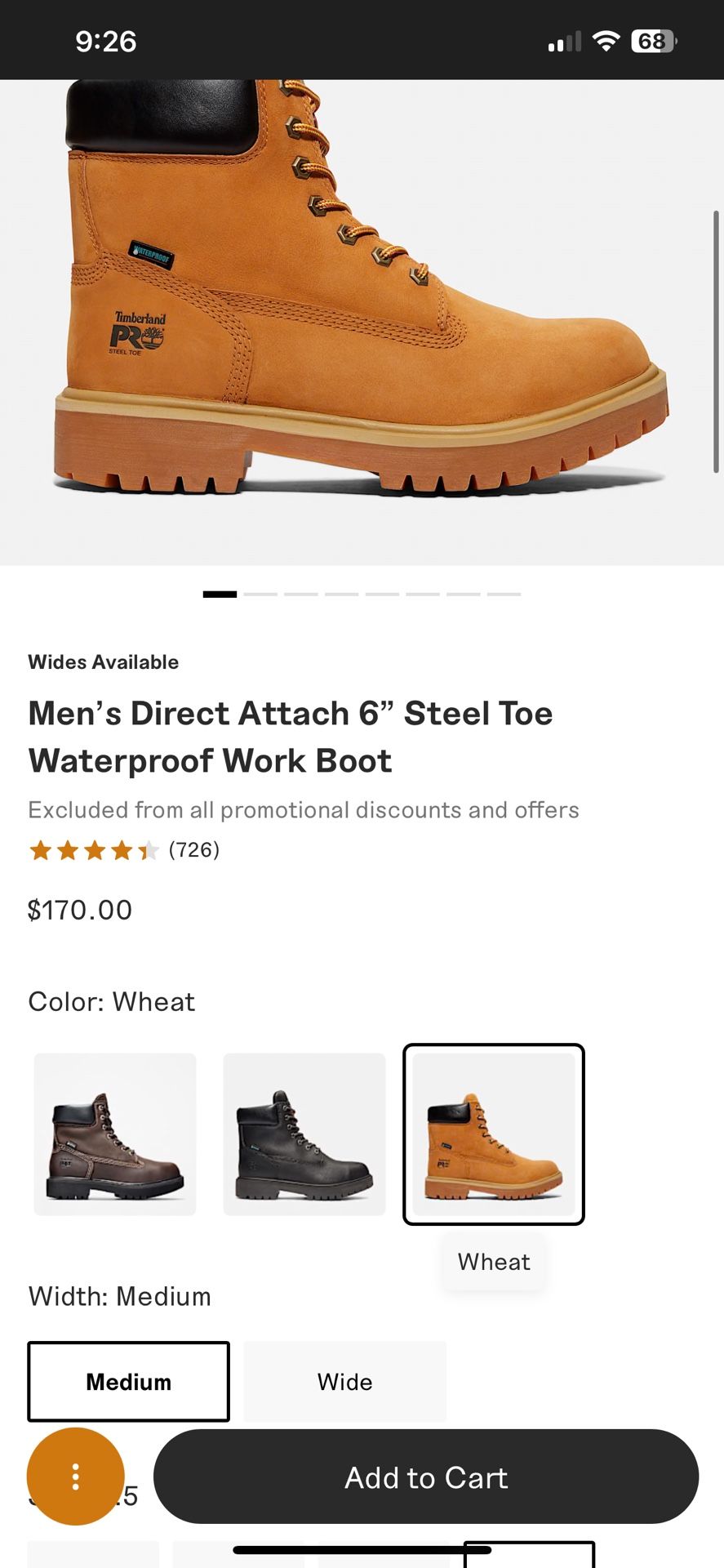 Timberland Pro Steel Toe Boots 6in