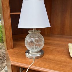 Clear Glass Lamp & Over Hanging  Light 