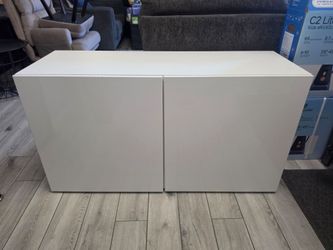 IKEA BESTÅ Sideboard / Storage Cabinet – White High-Gloss
