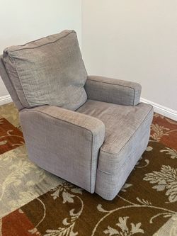 Ultra-Comfortable Gray Swivel Rocker Recliner Armchair - Excellent Condition