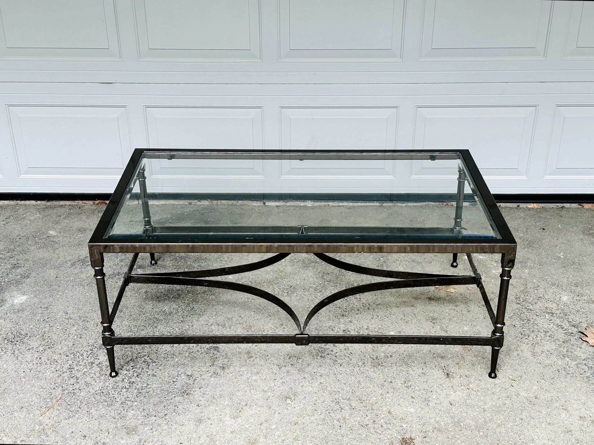 Glass-top Metal Body Coffee Table 