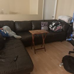 Brown L Couch 