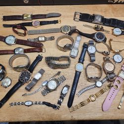 Assorted wristwatches and watch parts 