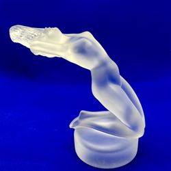 Vintage Lalique France Frosted Crystal "Chrysis" Nude Woman Figurine Signed