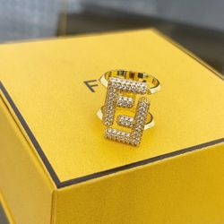 Fendi FF Double Ring Gold Ring Women