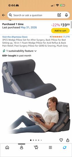 Free Wedge pillow for back support