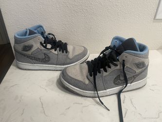 Nike Air Jordan 1 Mid Crater Grey University Blue - Mens 8