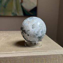 Druzy Moss Agate Sphere ( 2 1/2” ) firm on price 