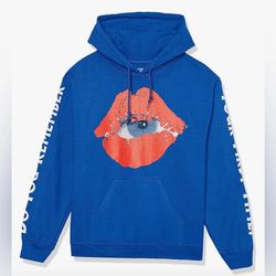 The Kid Laroi Unisex- Adult Lips Blue Hoodie - size L