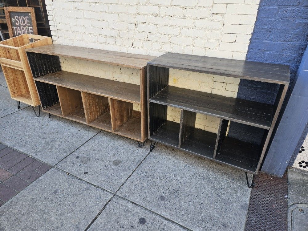 Vinyl record cabinets. Prices vary.