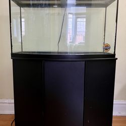 Aquatic Fundamentals Black Bowfront Aquarium and Stand - 46 Gallon 