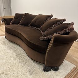 Half-moon Transitional Rich Velvet Sofá