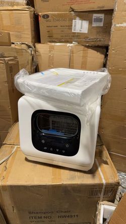 Countertop Dishwasher 6 Washing Programs & Hot Drying Dish Washer with 360Dual Spray with Child Lock&Delayed Start Portable Dishwasher(