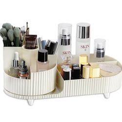 Makeup Organiser Brush Holder, 360°Rotating Cosmetic Organisers with 9 Compartments