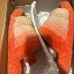 Orange UGG slides