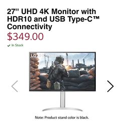 Brand New LG 27” UHD 4K Monitor
