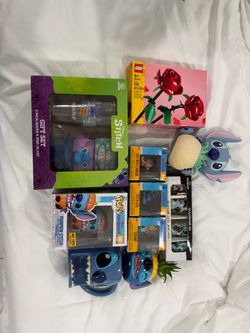 9 piece stitch collectable with rose Lego set included!