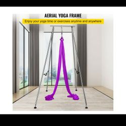 Yoga Sling Inversion, 9.6 FT Height Inversion Yoga Swing Stand, Max Capacity 551 LBS Aerial Yoga Frame with 39.4 FT Yoga Swing Inversion Sling Body Bu