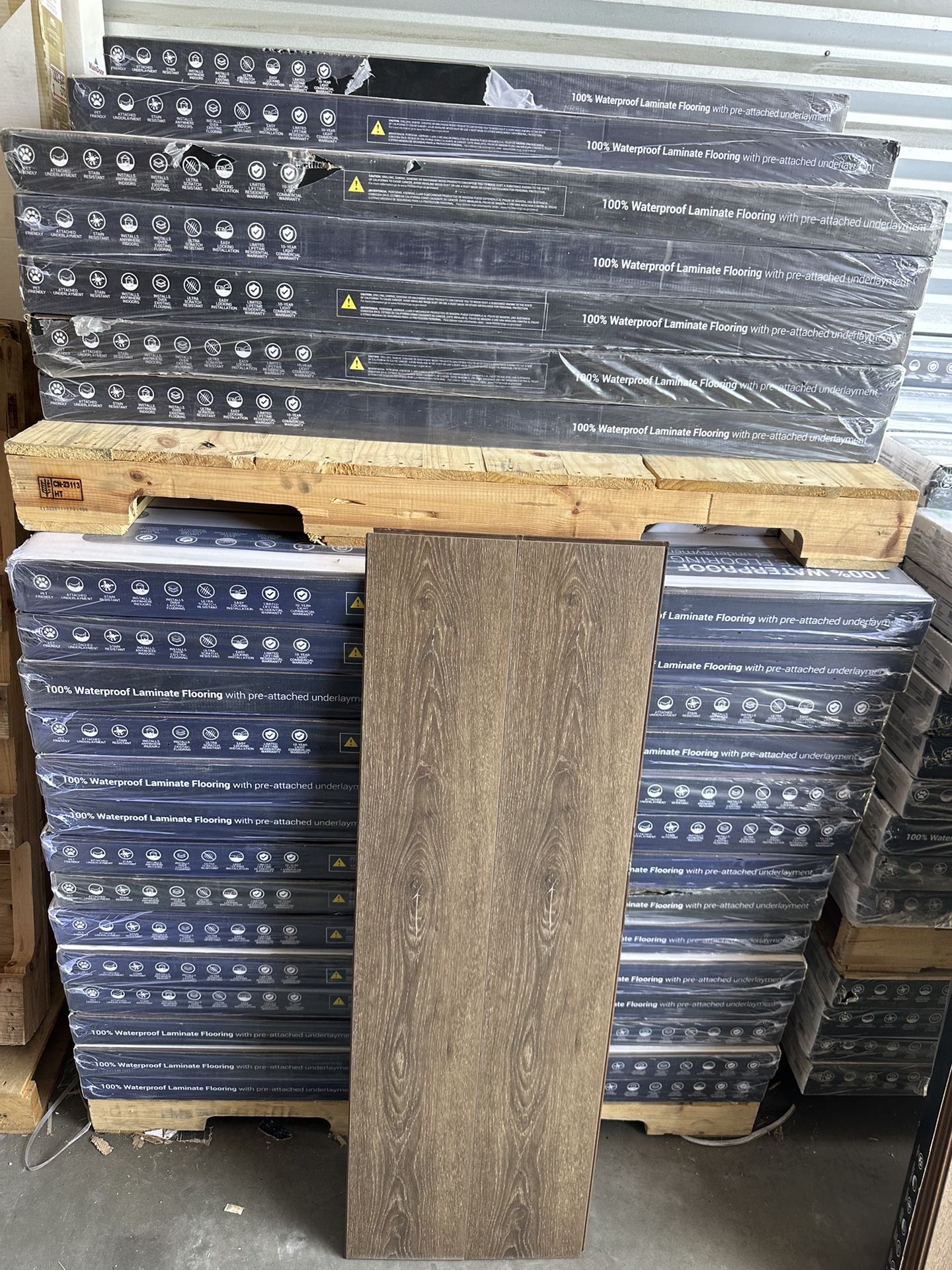 A&A Surfaces Trinity Mocha Waterproof Laminate Wood Flooring 10 mm T x 7.7 in. W x 47.87 in. L (17.96 sq. ft./case