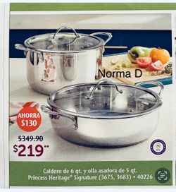 Set De Olla De6 Qts Y Cacerola De 5 Qts Nueva En Su Caja 🌺 Princess House 🌺