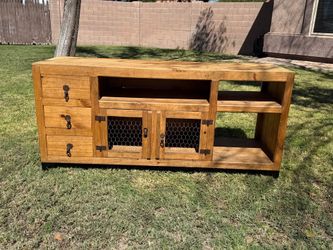 🌿Rustic Solid Wood Console / TV Stand